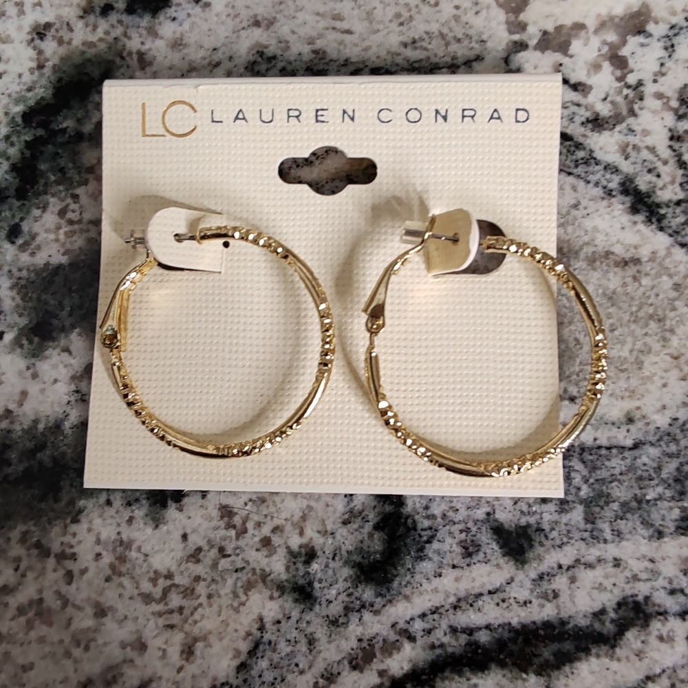 LC Lauren Conrad Gold Hoop Earrings